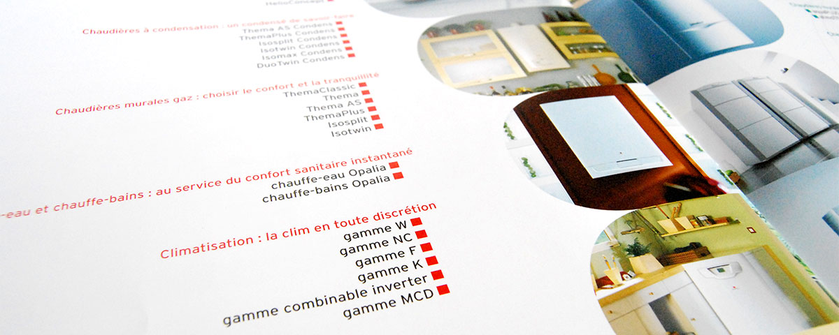 Graphiste indépendant, création et  mise en page de brochure dossier de presse chaudière