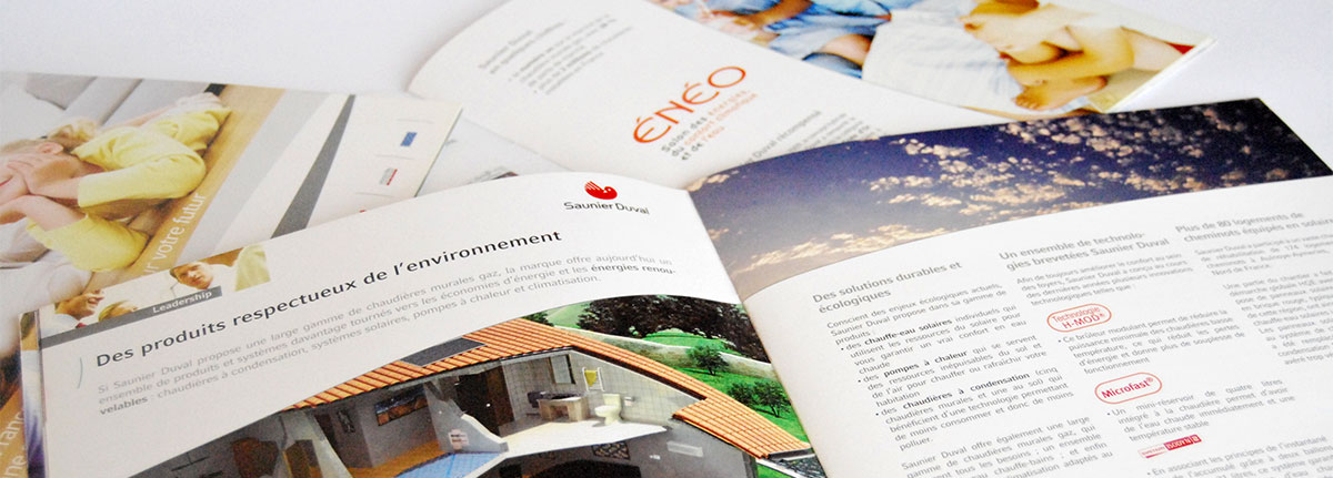 Graphiste indépendant, création et  mise en page de brochures sur l'énergie