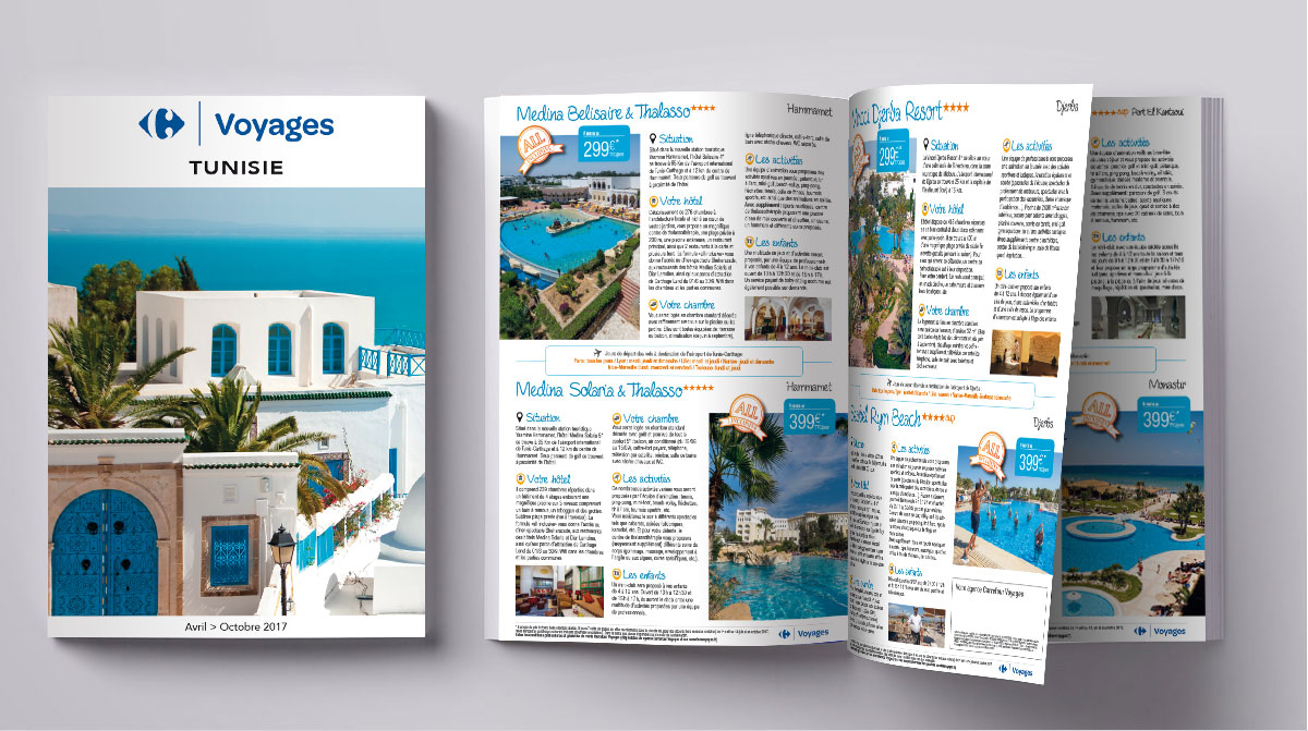 Graphiste indépendant, création et  mise en page de brochures vacances tourisme