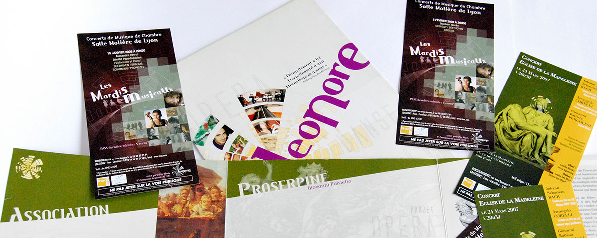 Graphiste indépendant, création et mise en page de flyers spectacle musique