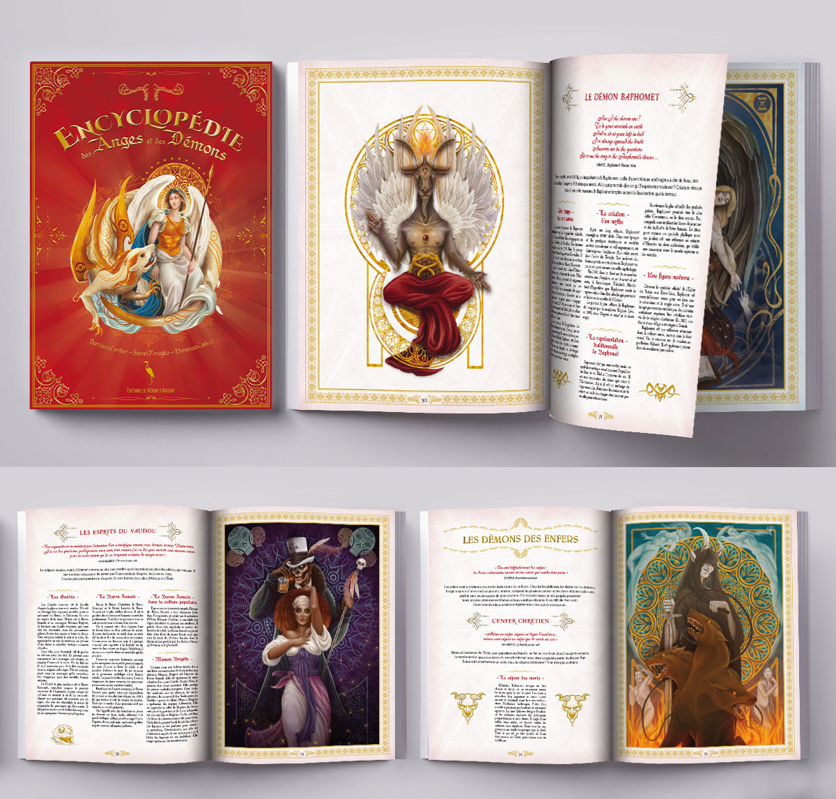 Graphiste indépendant, création et mise en page de livres encyclopédies jeunesse sur les Anges et les Démons