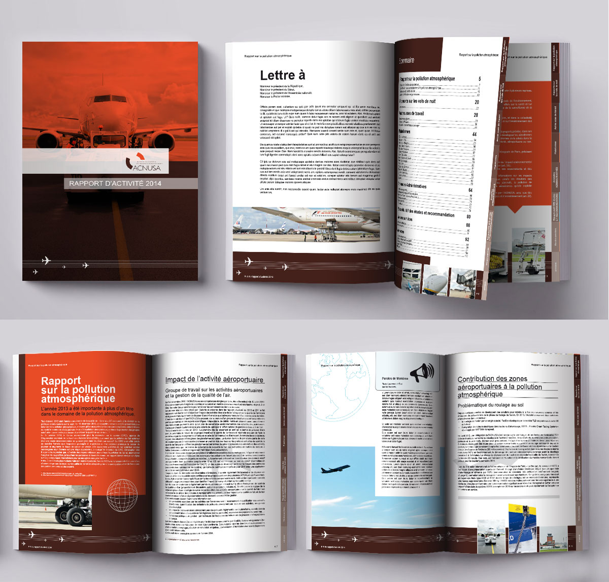 Graphiste indépendant, création et mise en page de rapports d'activité, aviation