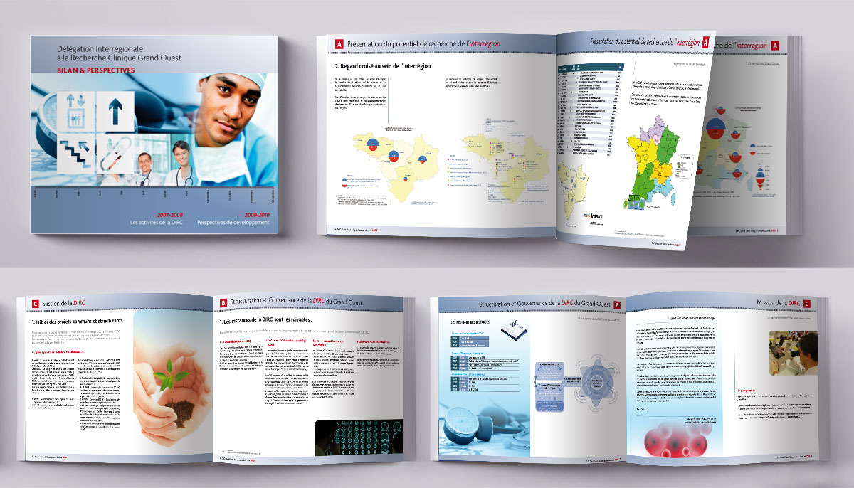 Graphiste indépendant, création et mise en page de rapports d'activité, interrégion