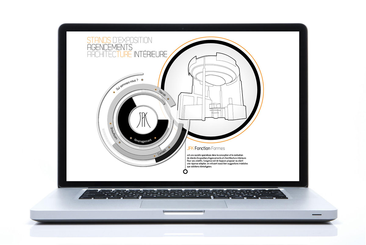 Graphiste indépendant, création de site internet pour stand d'exposition