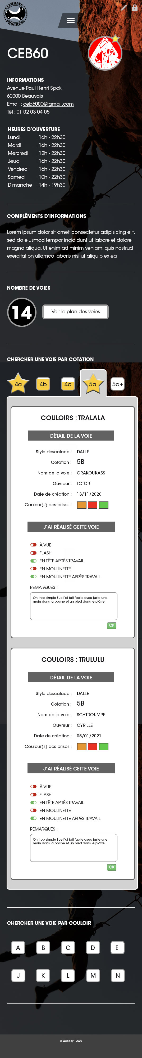 Graphiste indépendant, création de site web escalade application mobile